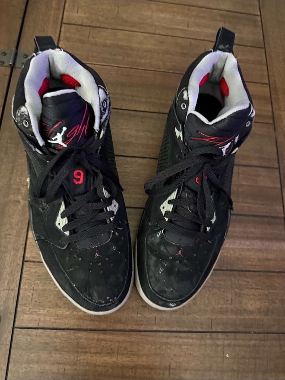 Nike Black and Red High-Top jordan Sneakers